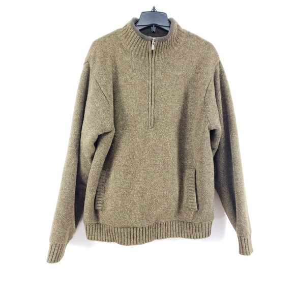 L.L. Bean Mens Large Sherpa Lined Lambs Wool Pullover - Picture 1 of 9